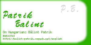 patrik balint business card