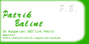 patrik balint business card